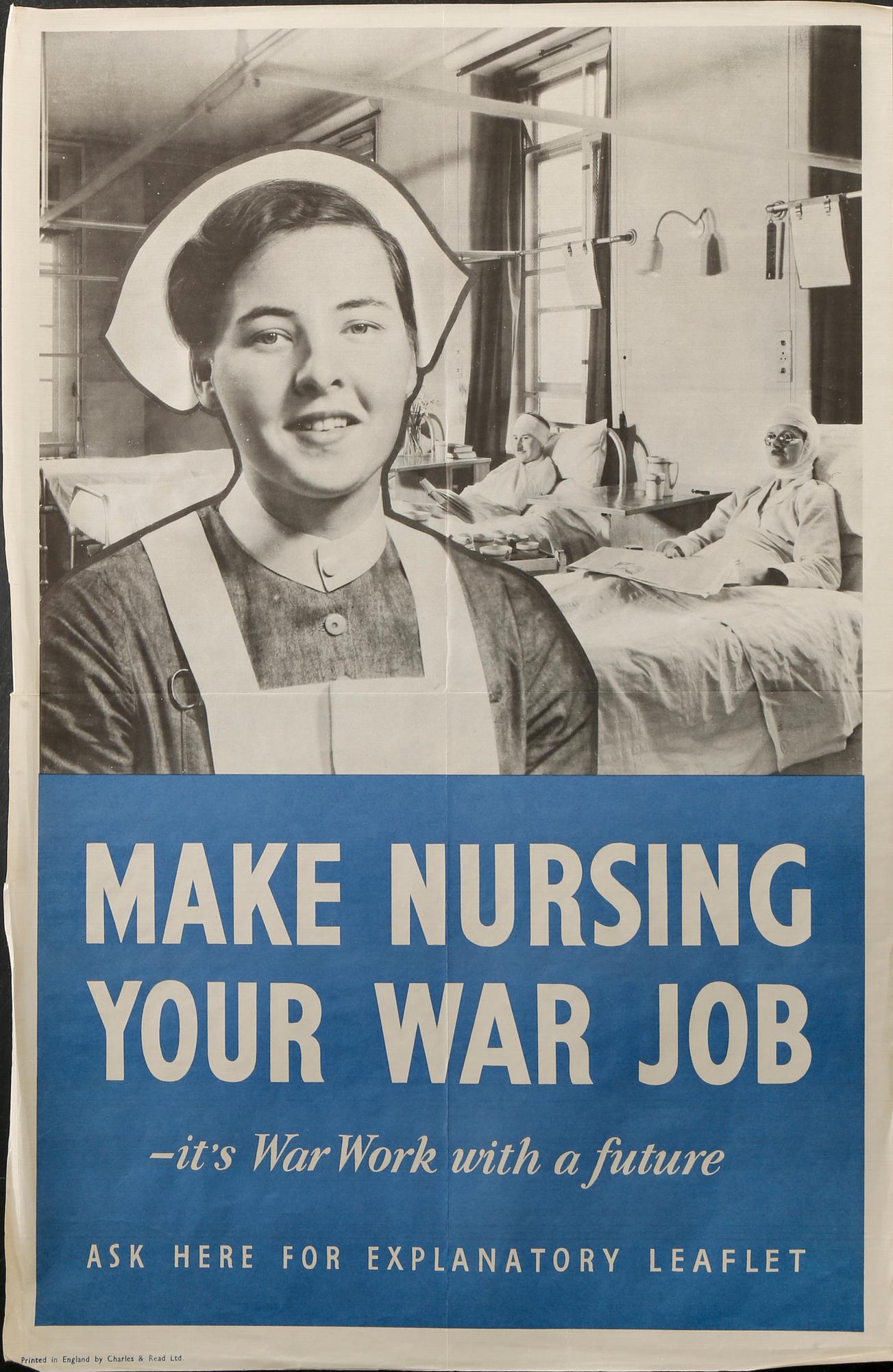 KRIGSAFFISCH, Make nursing your war job, England 1940-tal.