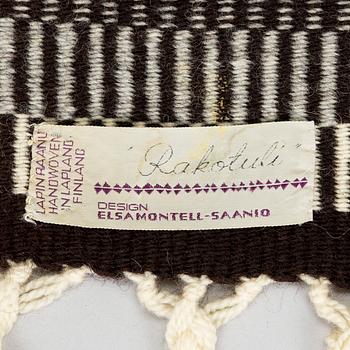 Elsa Montell-Saanio, rana / väggbonad, "Lägereld" Finland. Ca 120 x 88 cm.