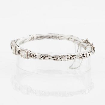 Armband 18K vitguld med gammal- och åttkantslipade diamanter.