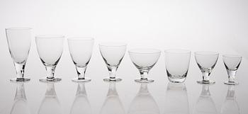 A 114-piece 'GN 46' glassware set for Nuutajärvi Notsjö, Finland. In production 1949-1969.