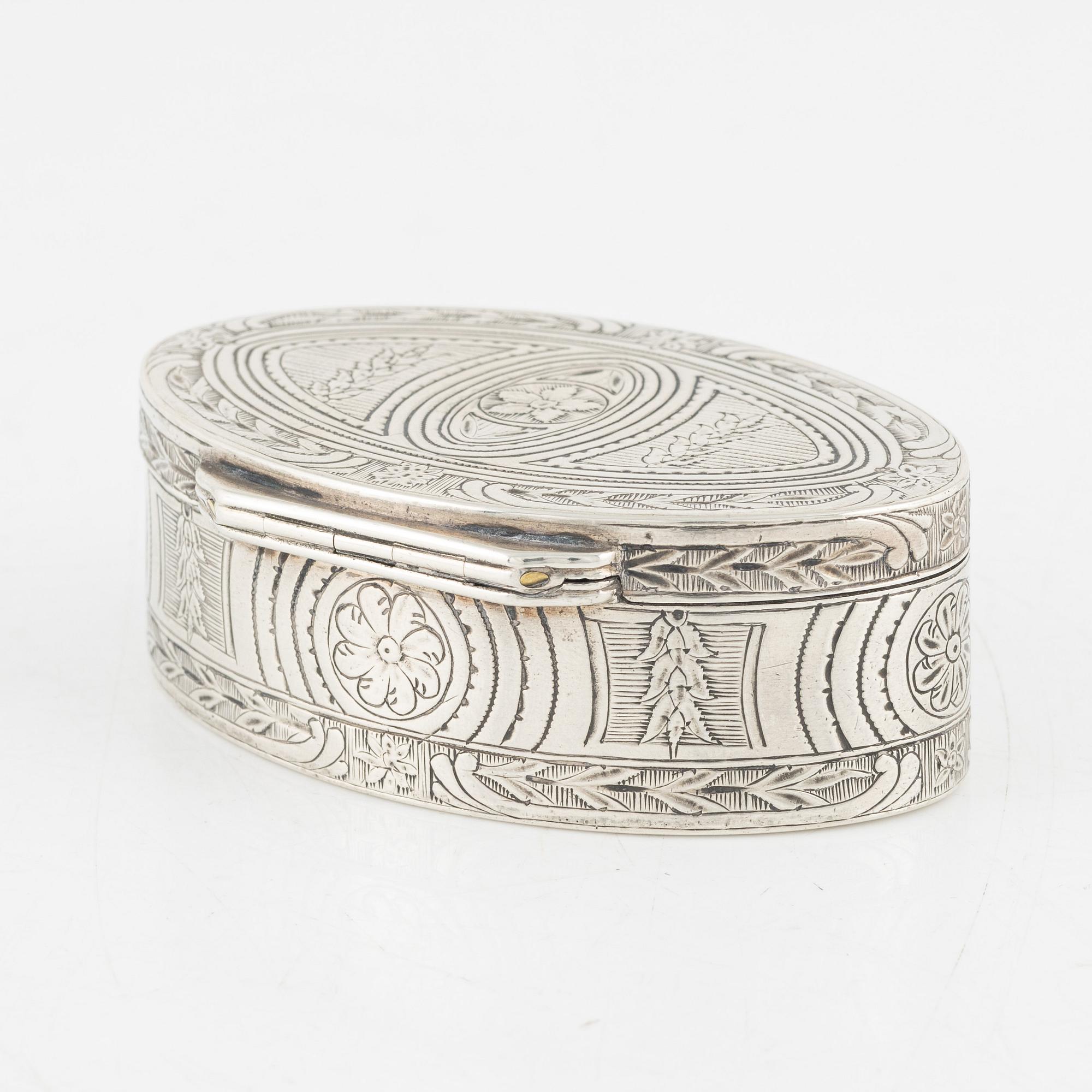 A Swedish Silver Snuff Box, around 1780, probably the mark of Petter Norlin, Malmö.
