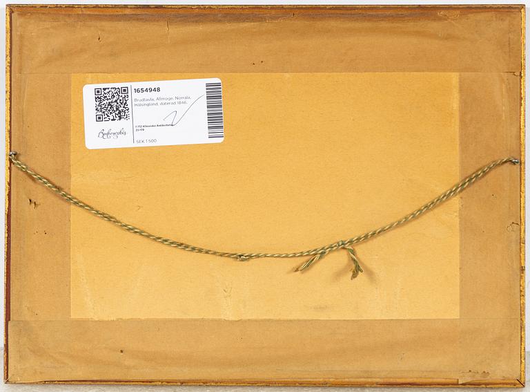 A Swedish wedding wish painting, dated 1846.