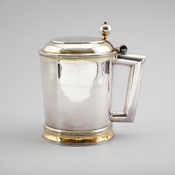 A Swedish early 19th century parcel-gilt tankard, marks of Magnus Söderberg, Visby 1810.