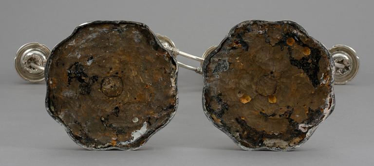 KANDELABRAR, ett par, nysilver, 1900-tal.