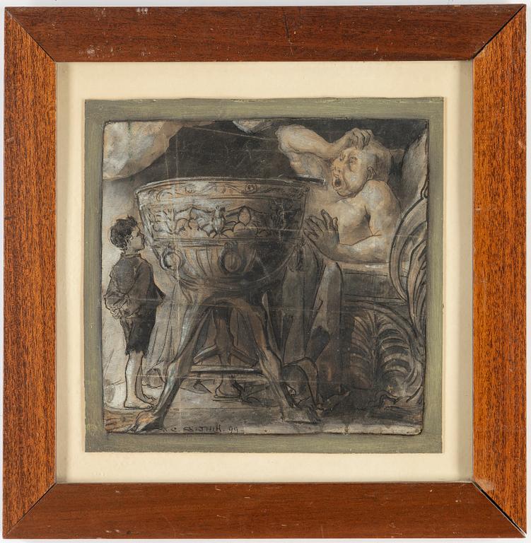 CALEB ALTHIN, ink and watercolour, signed and dated -99.