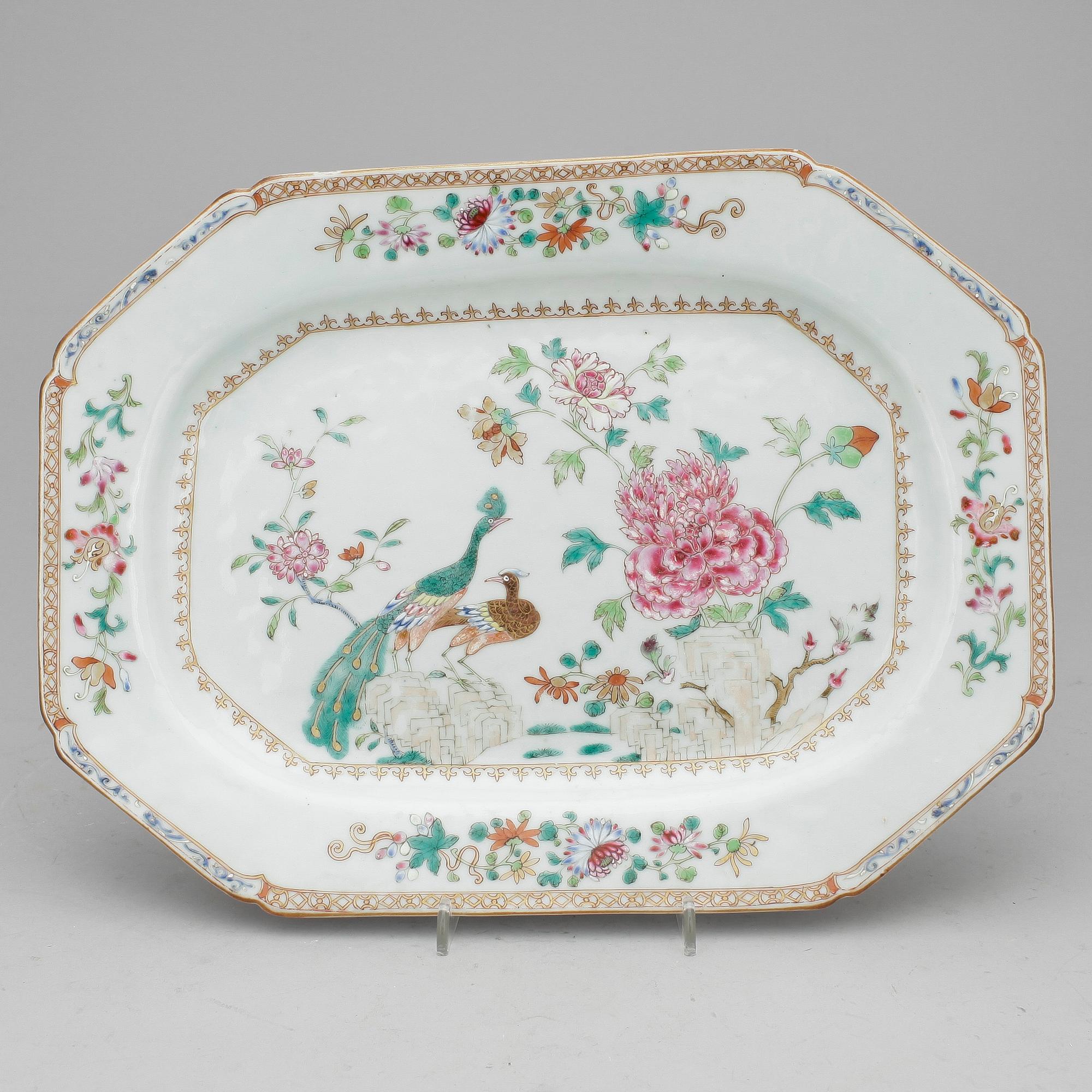 STEKFAT, kompaniporslin. Qing dynastin, Qianlong (1736-95).
