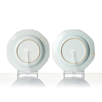 Two famille rose armorial dishes, Qing dynasty, Qianlong (1736-95).