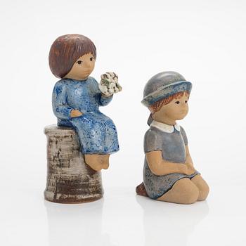 Lisa Larson, figuriineja, 2 kpl, kivitavaraa, Gustavsberg.