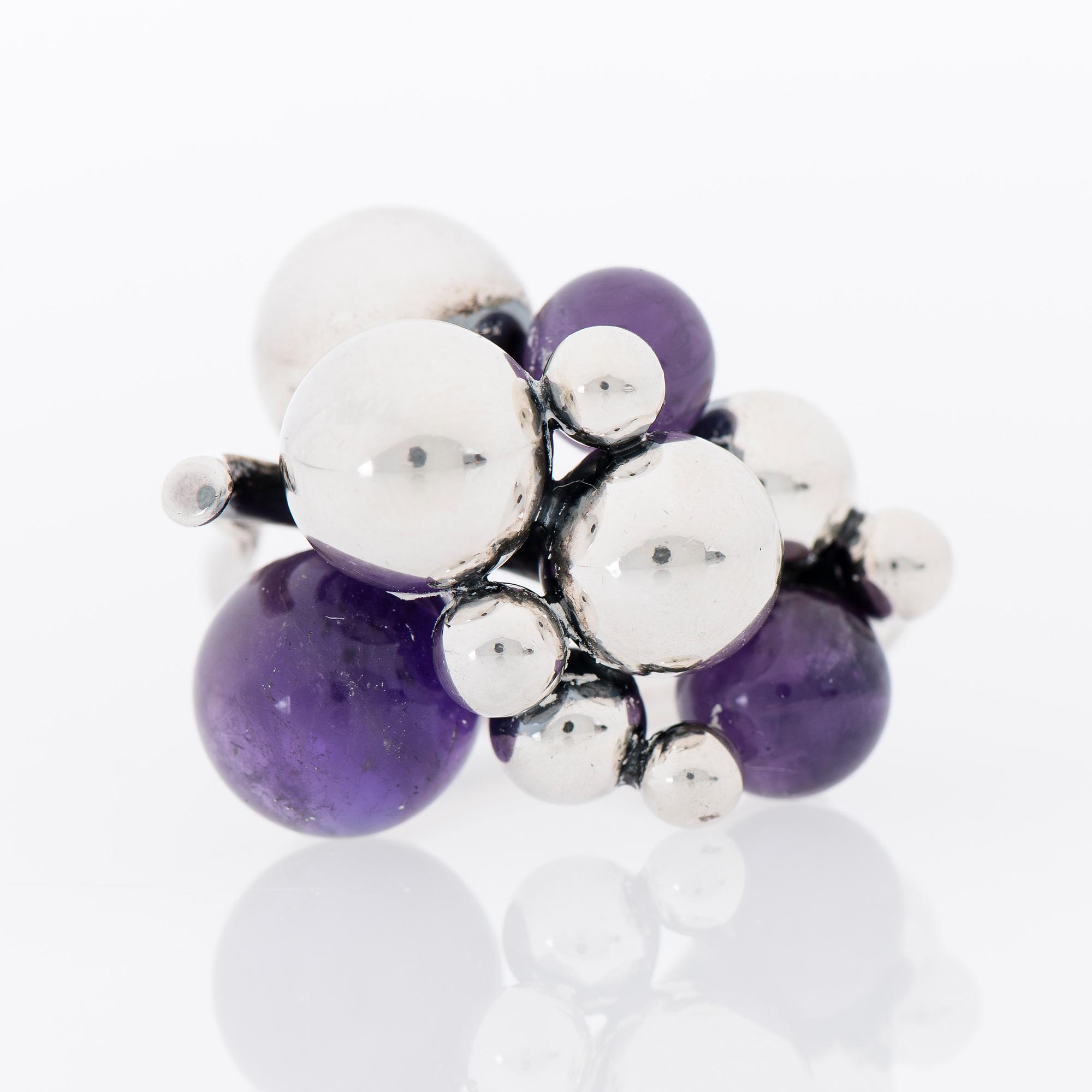 RING, "Moonlight grapes", Georg Jensen, silver, ametister.