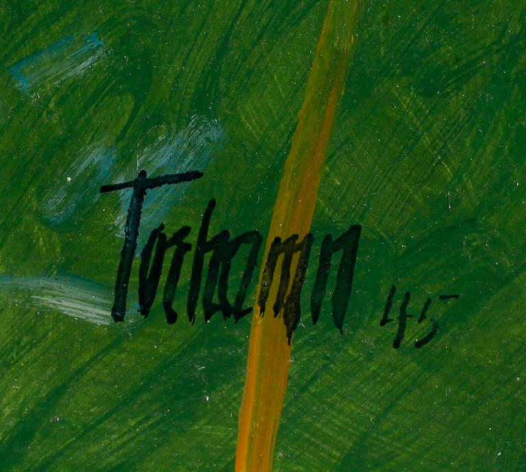 GUNNAR TORHAMN, olja på pannå, signerad och daterad 45.