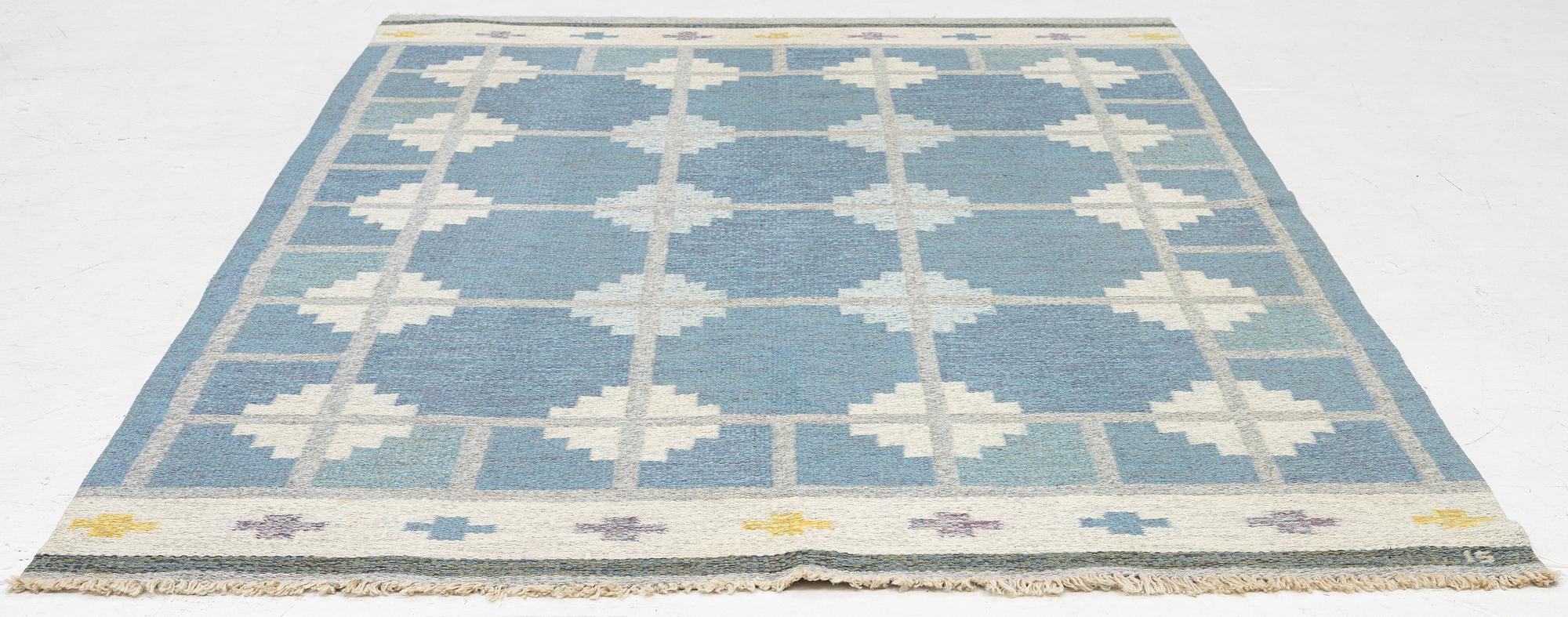 Ingegerd Silow, matta, rölakan, ca 239 x 153 cm, signerad IS.