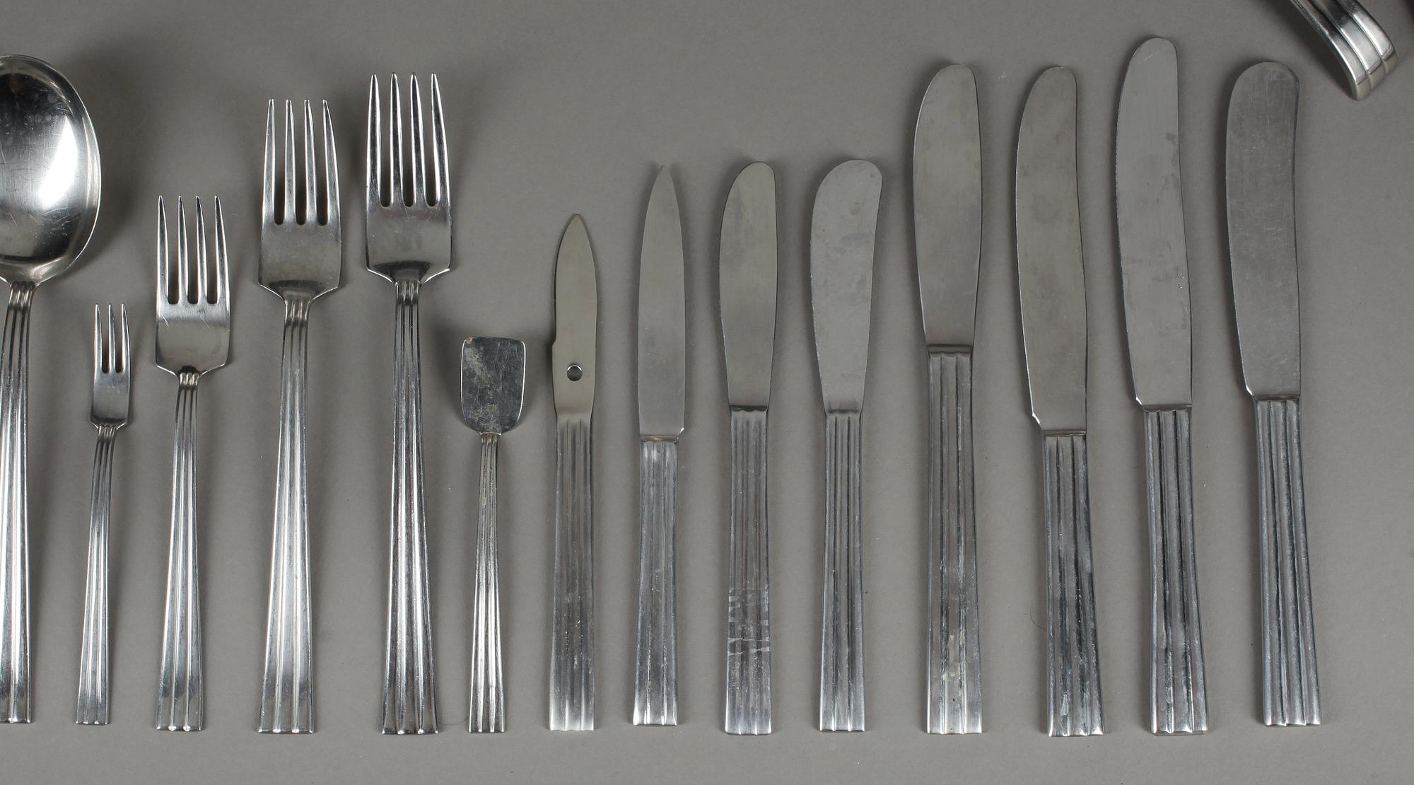 BESTICK, ca 322 delar, rostfritt stål, "Thebe", Folke Arström, Gense.