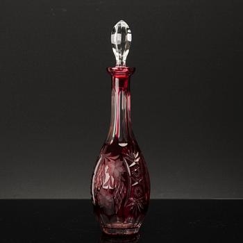 A set of nine glasses and a decanter, Germany later part of the 20th century.