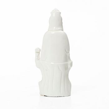 Guanyin, porslin, Blanc de Chine, Kina, sen Qingdynasti.