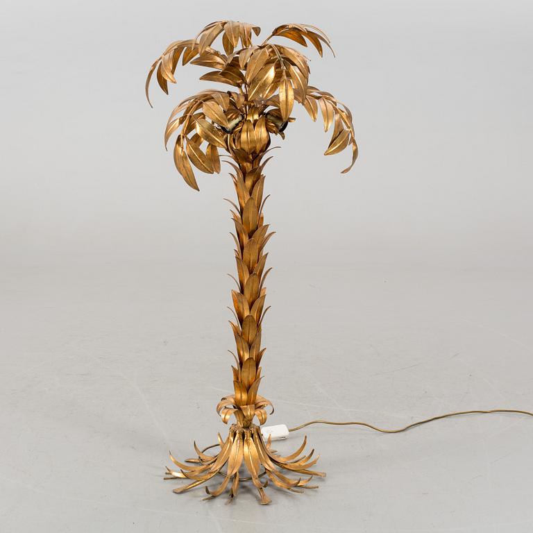 Gilt Metal Palm Tree Floor Lamp by Hans Kogl, Germany.