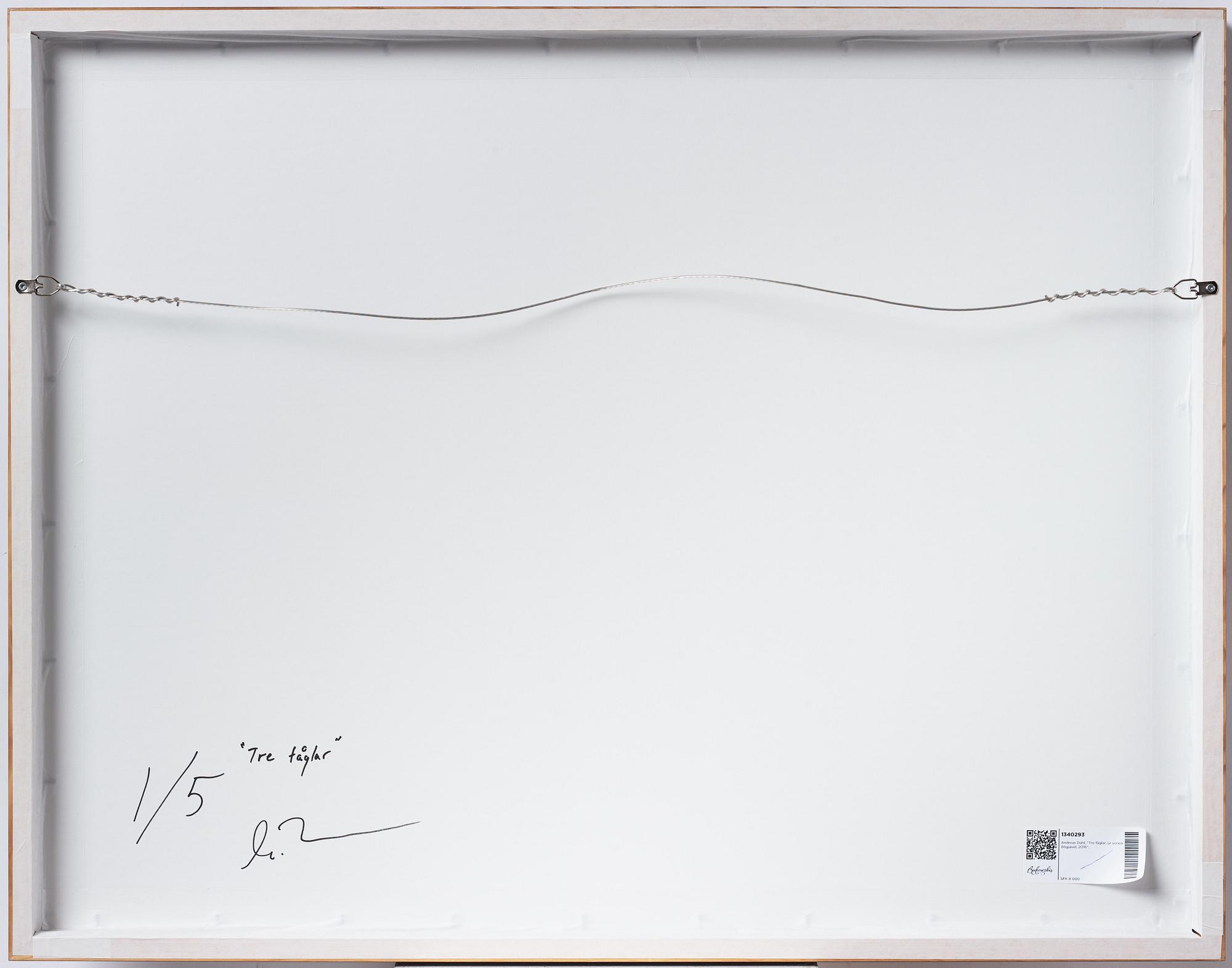 Andreas Dahl, "Tre fåglar", 2016.