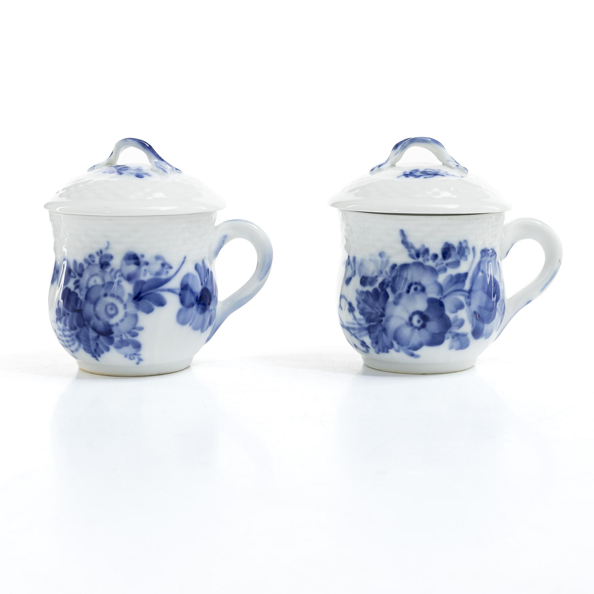Royal Copenhagen, a set of twelve 'Blur Flower' custard cups, Denmark, 1957-58.