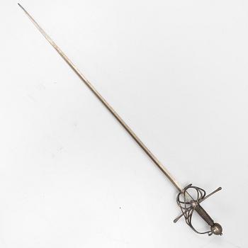 A 17th Century swept hilt rapier.