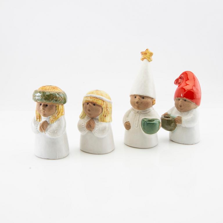 Lisa Larson, ljusstakar/figuriner "Advent" Gustavsberg stengods.
