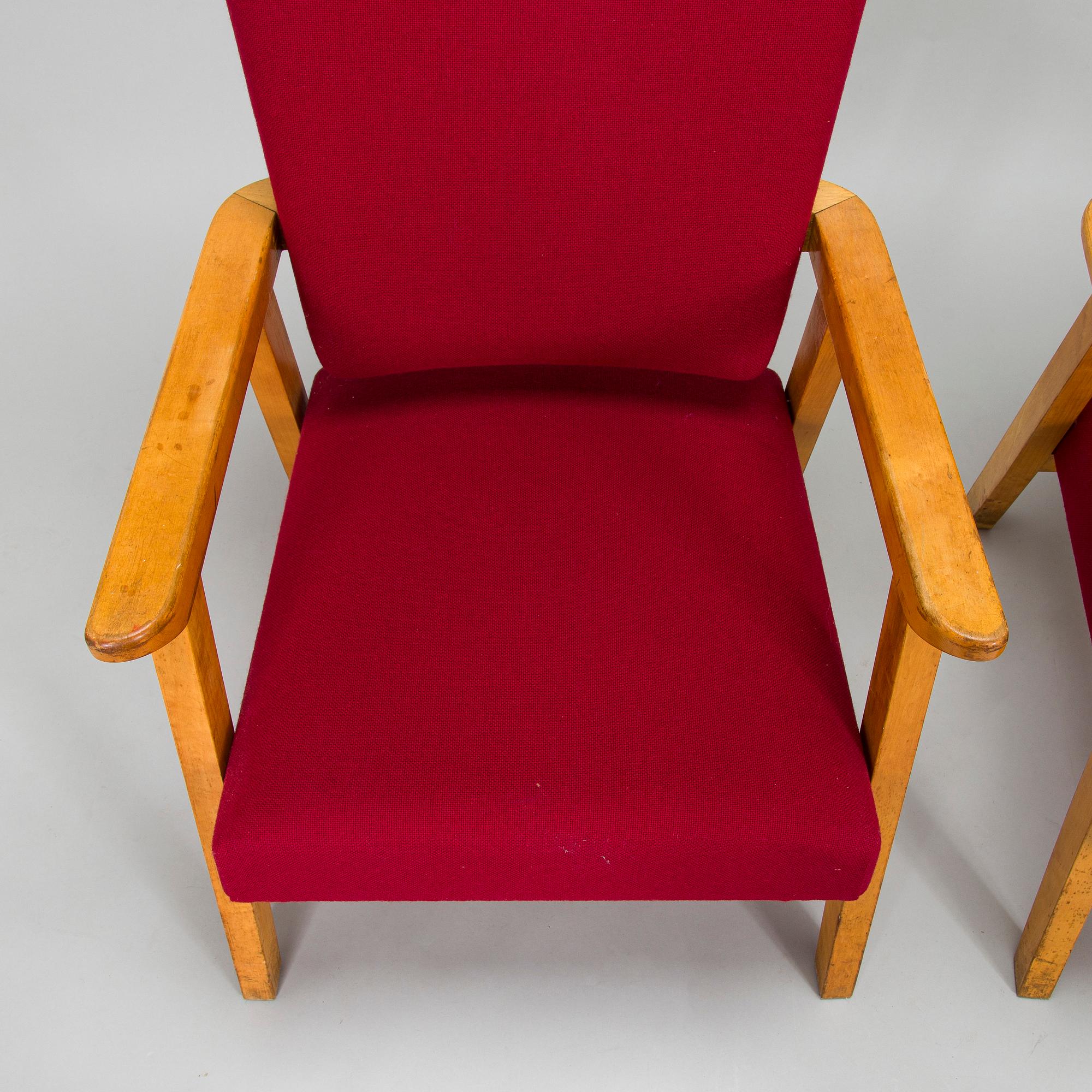 Paul Bernoulli, a pair of 1940's armchairs '1171' for O.Y. Huonekalu- ja Rakennustyötehdas A.B.