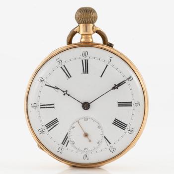 Pocket watch, 14K gold, 46 mm.