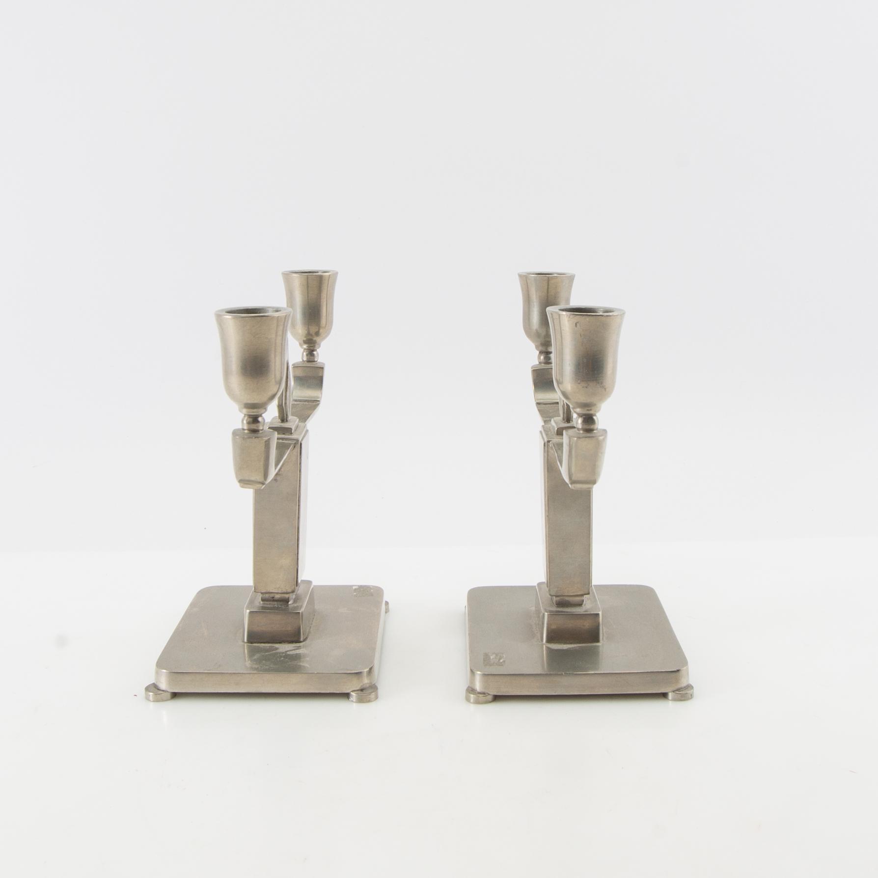 Candelabra, a pair, GAB, 20th century.