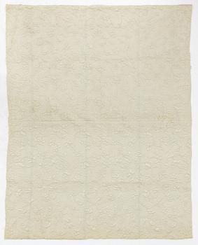 Paradtäcke, matelasserat siden, 1700-tal.