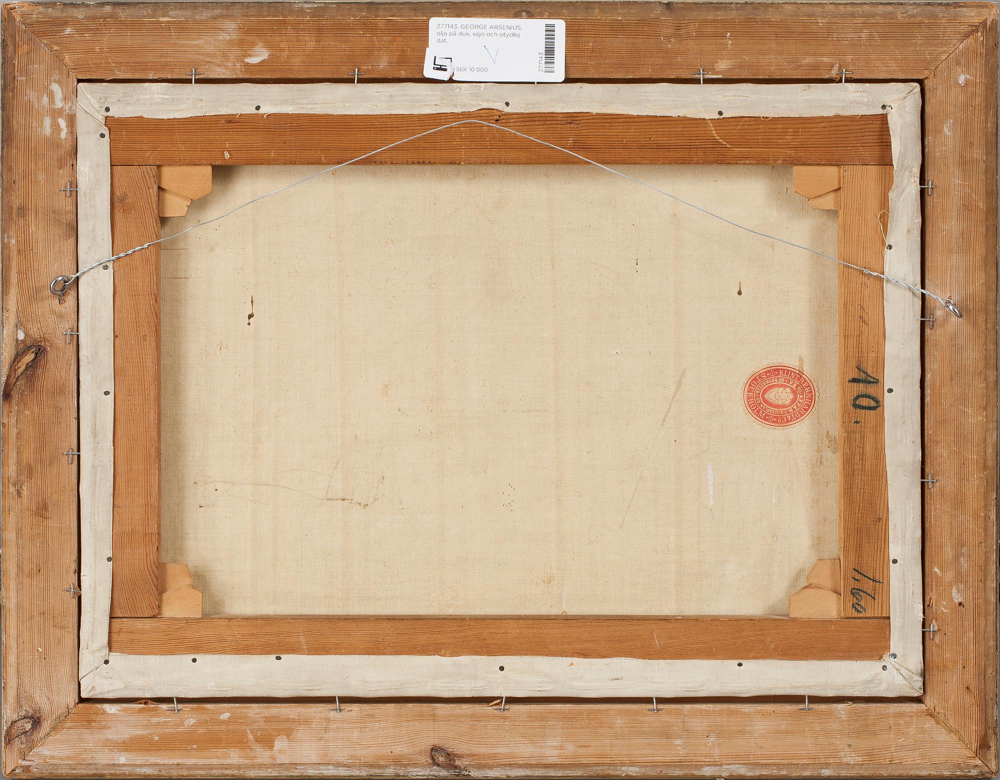 GEORGE ARSENIUS, olja på duk, sign och otydlig dat.