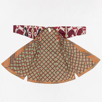 A woman’s Chapan, silk and cotton Ikat, Central Asia, 1880s.
