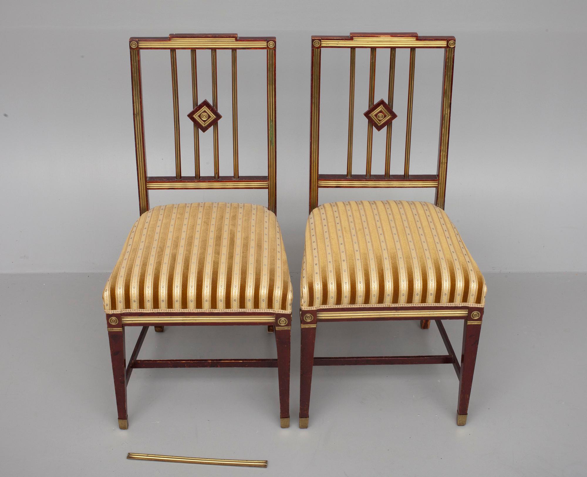 STOLAR, ett par, Jacob-stil, Ryssland 1800-talets slut.