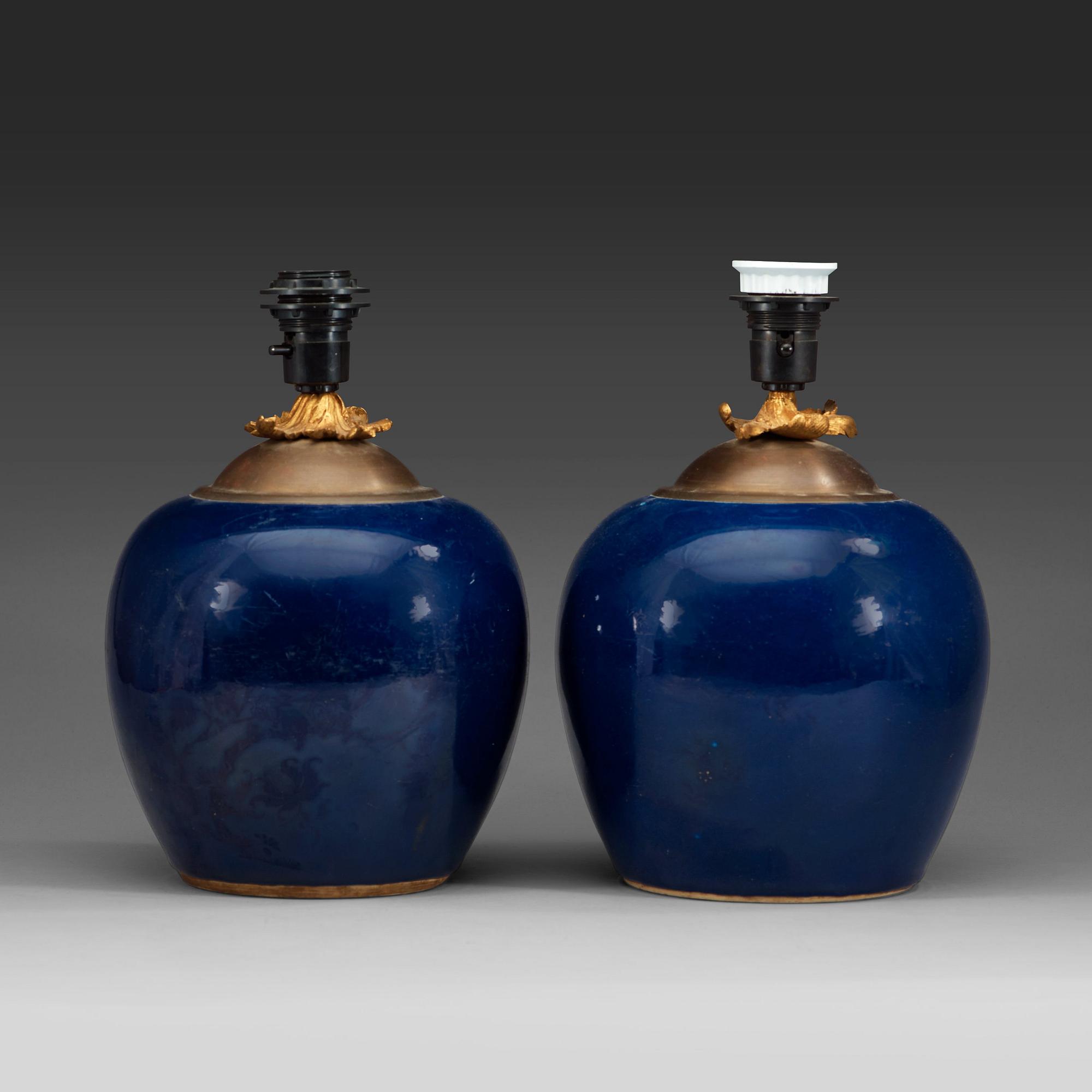 A matched pair powder blue jars, Qing dynasty, Qianlong (1736-95).