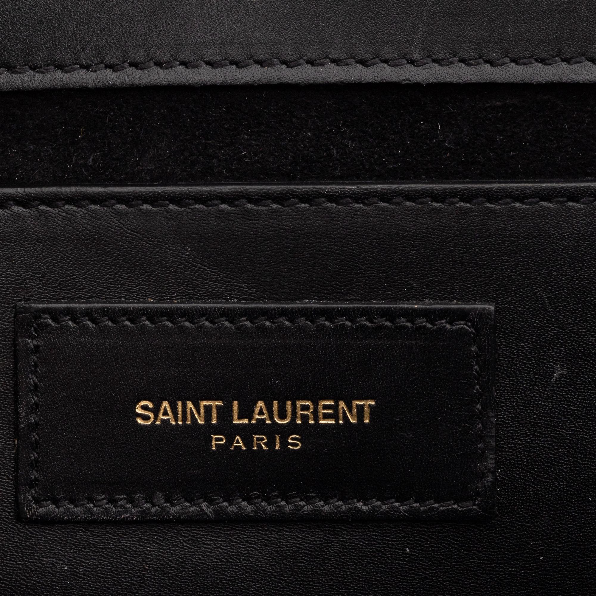 Yves Saint Laurent, a black smooth leather 'Kate' handbag.