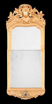 703. A Swedish Rococo 18th century mirror.