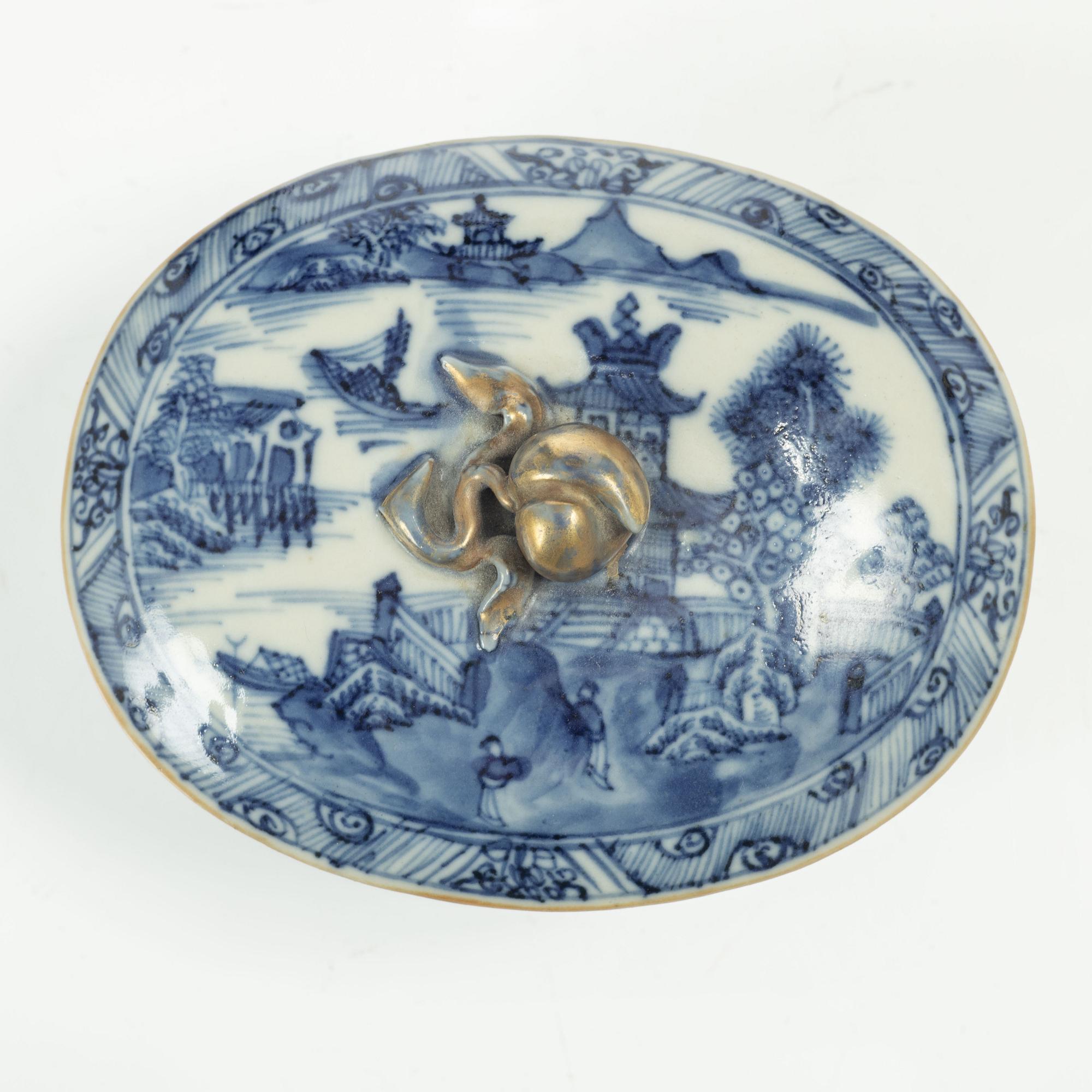 Smörterrin med lock och fat, Kina, Qing dynastin, Qianlong (1736-95).