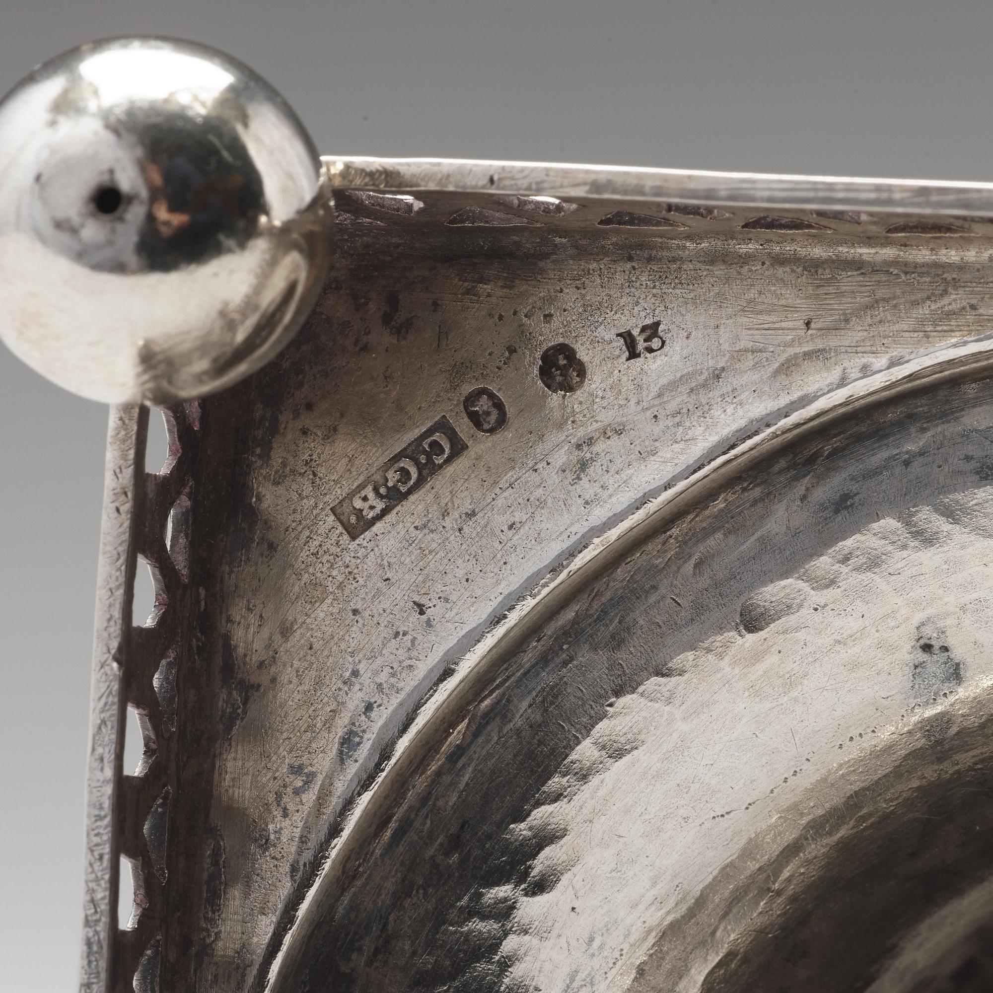 A pair of Swedish aerly 19th century silver candlesticks, mark of Carl Gustaf Blomborg, Stockholm 1815.