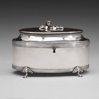 906. A Swedish 18th century silver sugar-casket, mark of Pehr Zethelius, Stockholm 1796.