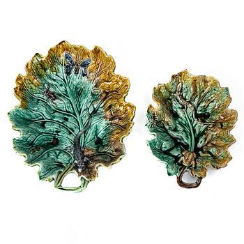Rörstrand, Two dishes, majolica, late 19th century.