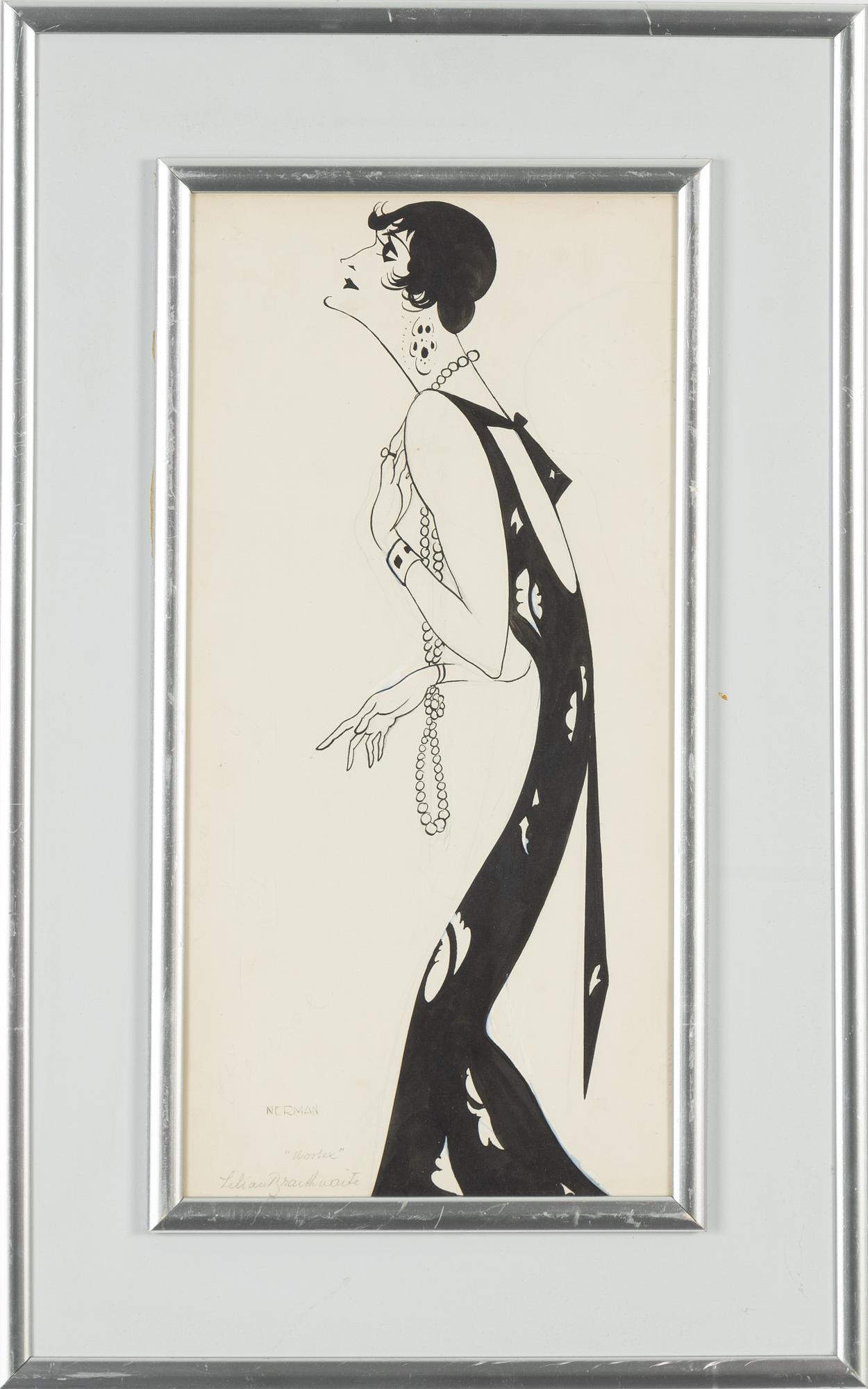 Einar Nerman, ink drawing, signed.