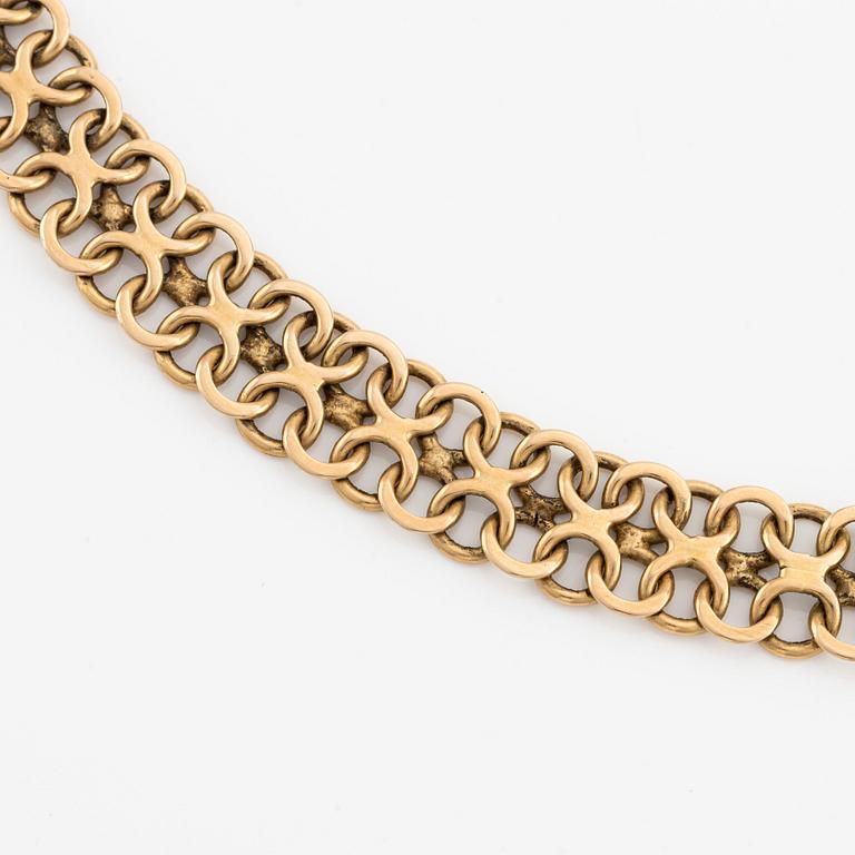 Necklace, 18K gold, x-link.