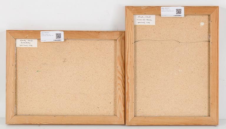 HARDY STRID, 2 st, epoxiemalj, signerade.