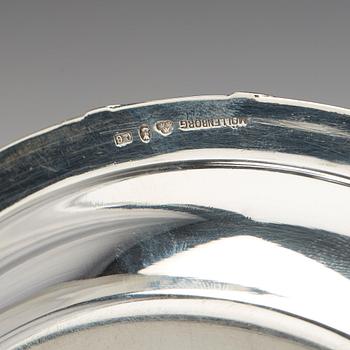 A matched pair of Swedish 19th century silver coasters, marked Mollenborg, Stockholm 1894 and 1900.
