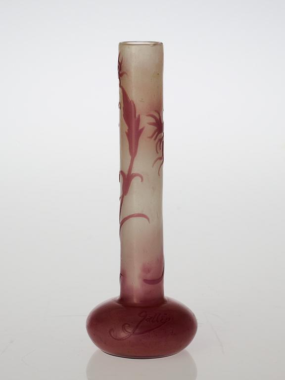 An Emile Gallé Art Nouveau cameo glass vase, Nancy, France.