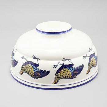 A porcelain bowl by Royal Copenhagen, "Blue Pheasant", second half of the 20th century.