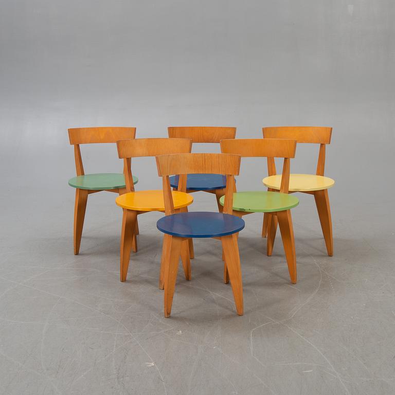 James Irvine, chairs, 6 pcs, "Carugo", Cappellini, Italy 1990s.