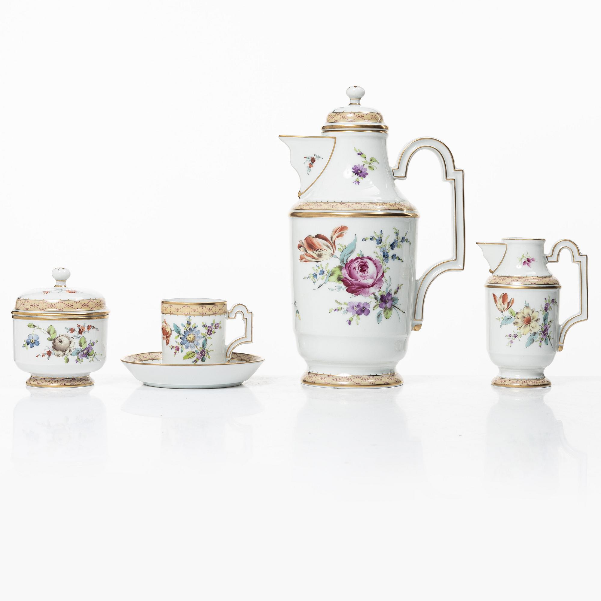 A 13-piece coffee service, Höchst, Germany, 1947-64.
