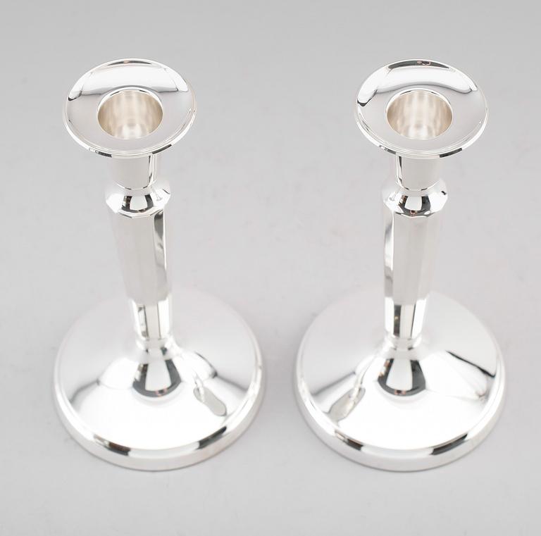 LJUSSTAKAR, 1 par, silver, Ceson, Göteborg, 1990.