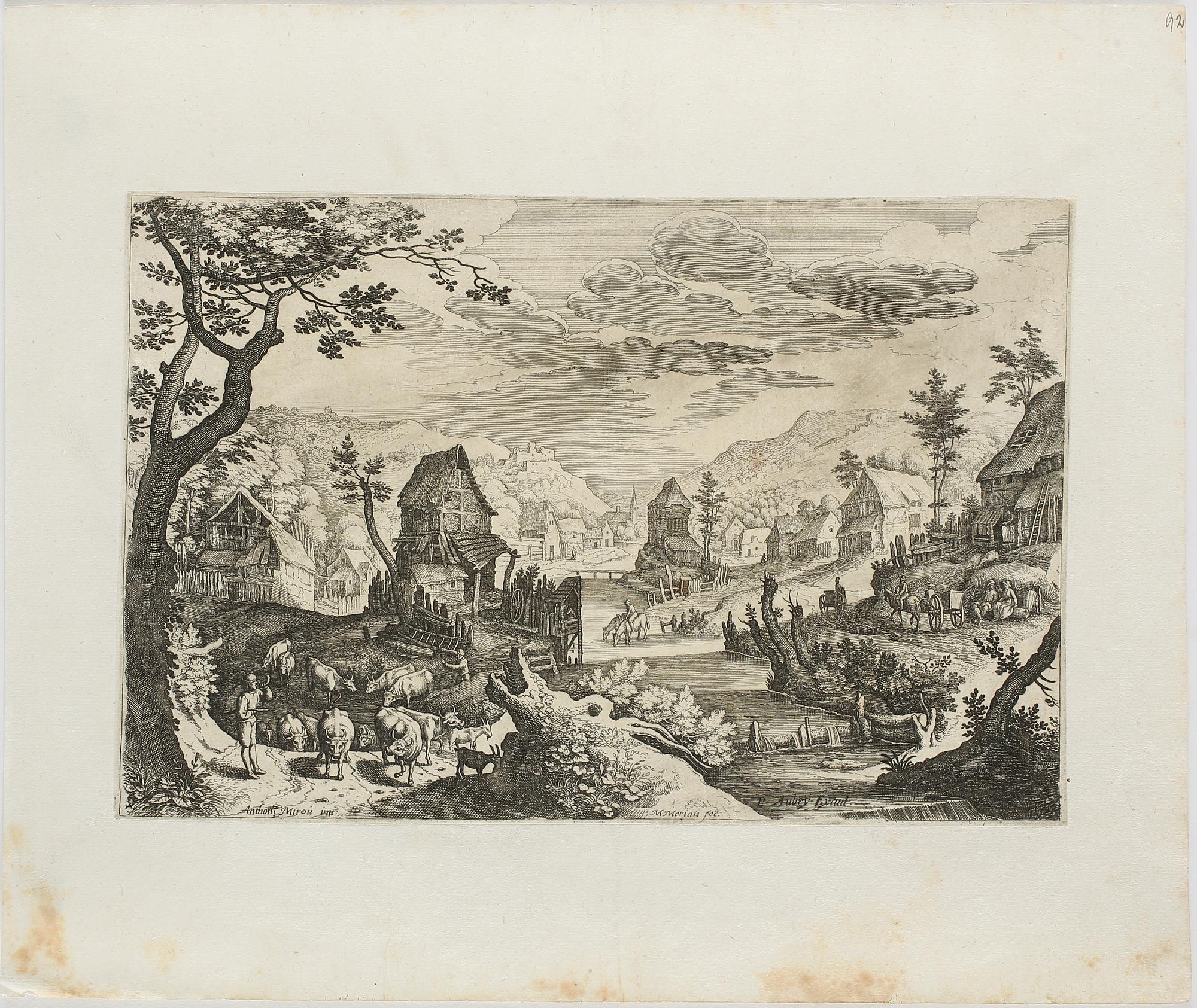 ANTON MIROU, AFTER, 2 pcs, engraving, 17th century.