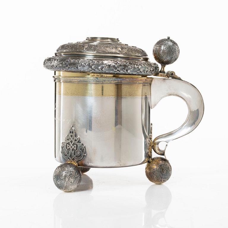 K Anderson, dryckeskanna, silver, barockstil, Stockholm 1931.