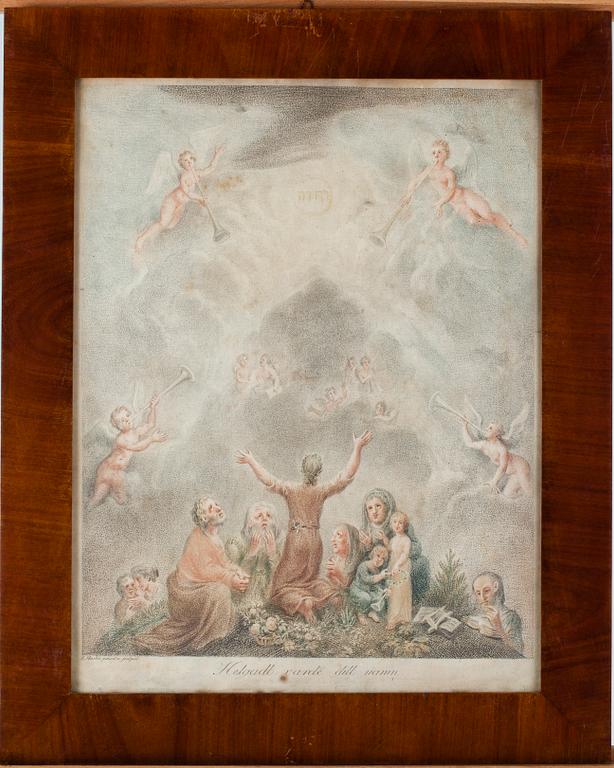 ELIAS MARTIN, 10 st, gravyrer "Fader vår"-serien, tidigt 1800-tal.