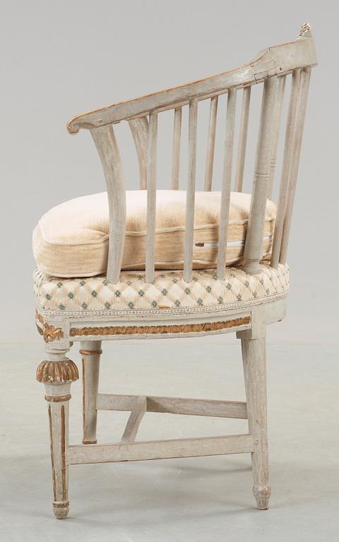 A Gustavian 18th century armchair by O Eriksson, Lindome.